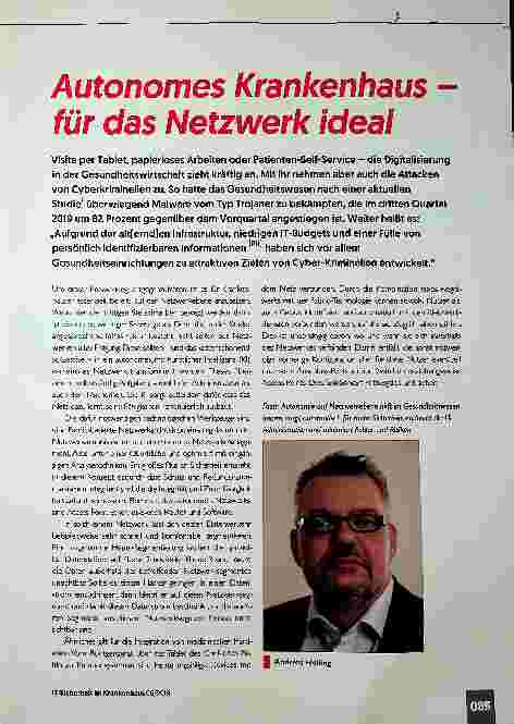 Vorschauseite 1: Autonomes Krankenhaus - für das Netzwerk ideal
