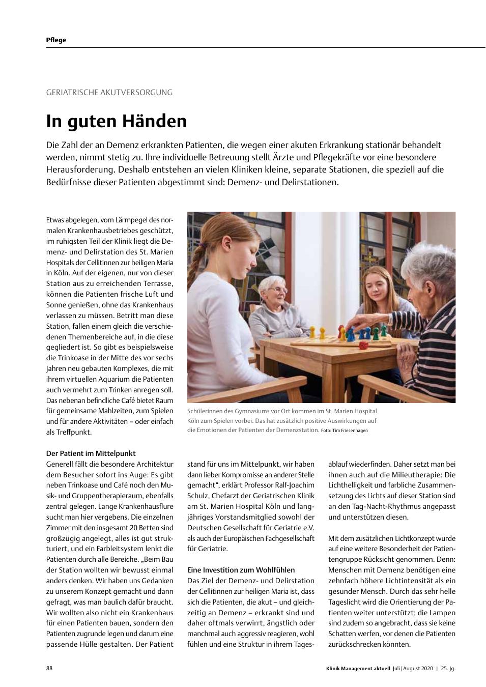 Vorschauseite 1: Geriatrische Akutversorgung: In guten Händen