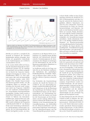 Vorschauseite 3: Zusammenhang zwischen Intensivpatienten und Anzahl elektiver Operationen an der Charité, Universitätsmedizin Berlin, während der COVID-19- Pandemie 2020 bis 2022