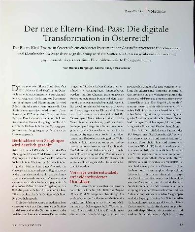 Vorschauseite 1: Der neue Eltern-Kind-Pass: Die digitale Transformation in Österreich
