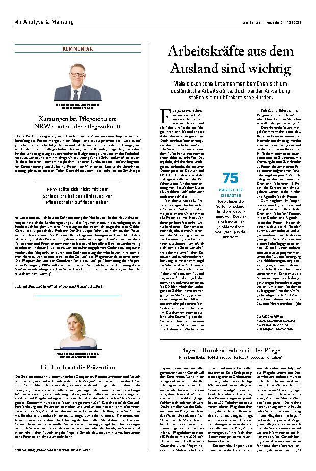 Vorschauseite 1: Arbeitskräfte aus dem Ausland sind wichtig.
