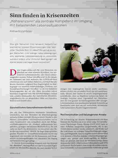Vorschauseite 1: Sinn finden in Krisenzeiten „Kohärenzsinn“ als zentrale Kompetenz im Umgang mit belastenden Lebenssituationen