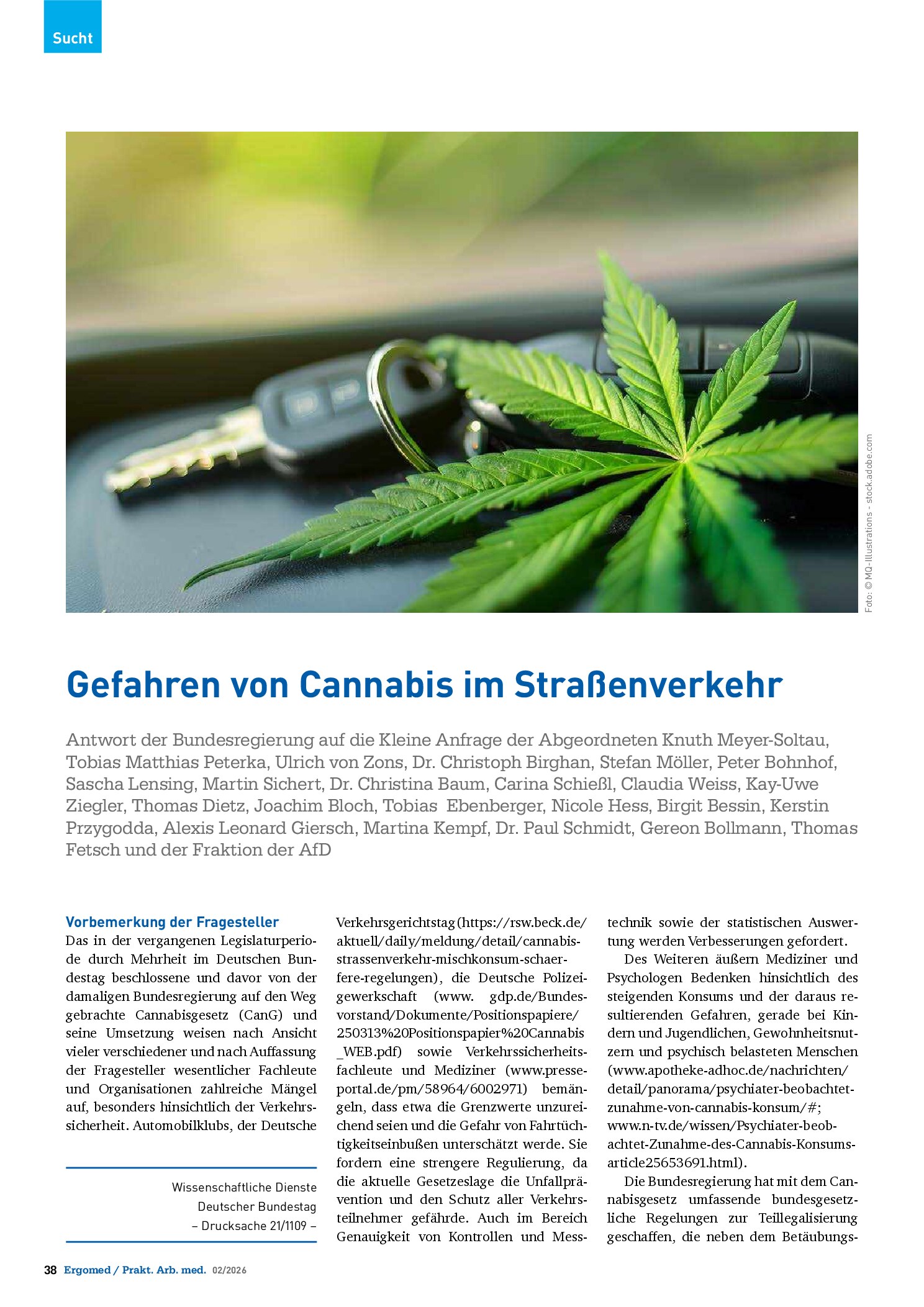 Vorschauseite 1: Gefahren von Cannabis im Straßenverkehr