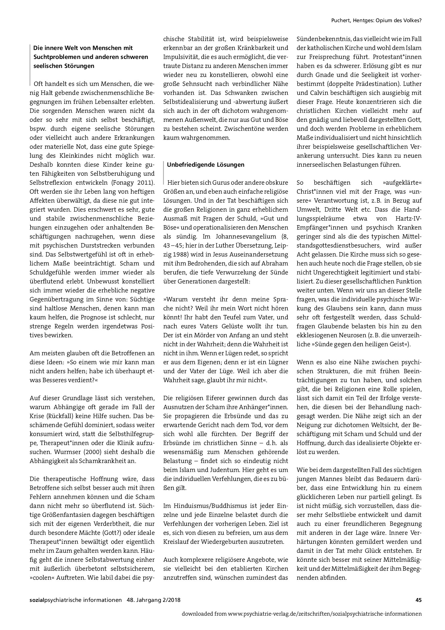 Vorschauseite 3: Opium des Volkes? Reflexionen über Religion, Gesellschaft und Psychiatrie