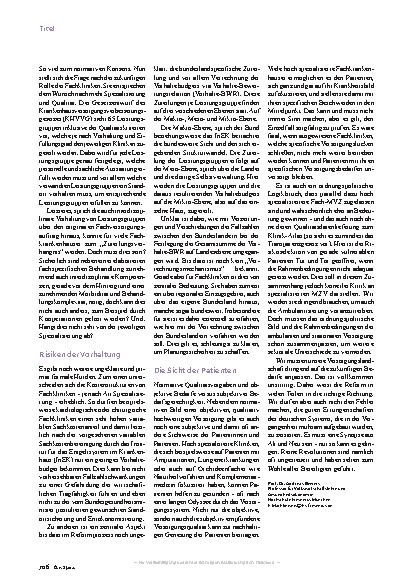 Vorschauseite 3: Fachkliniken anpassen, um zu überleben