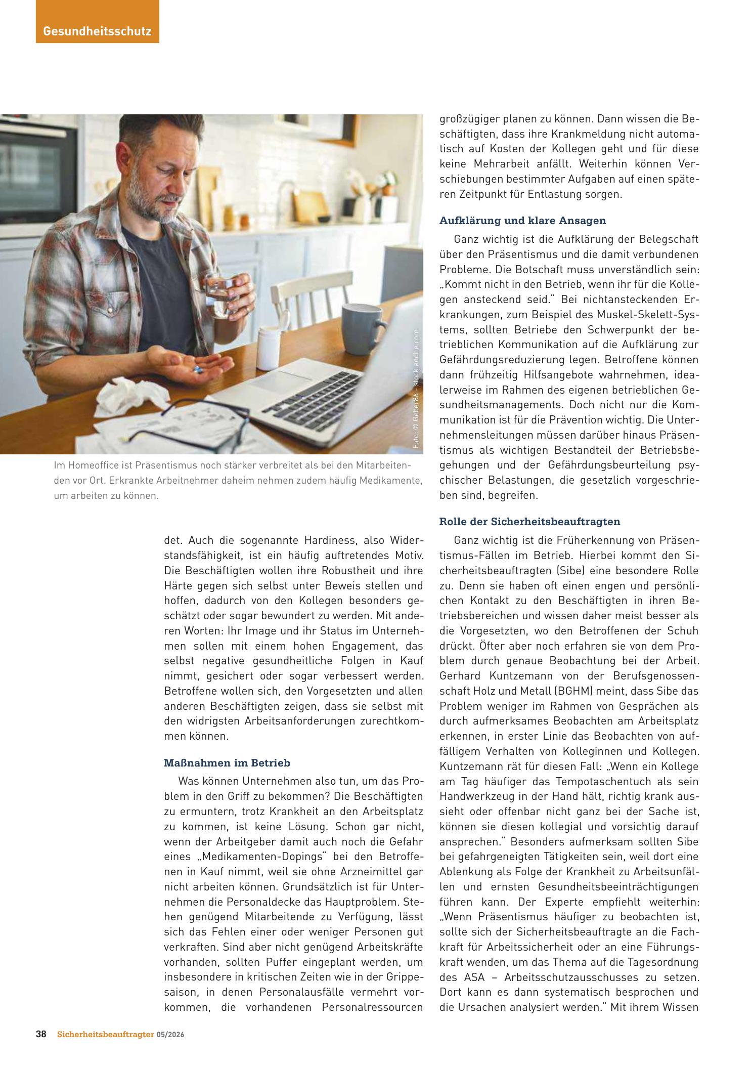Vorschauseite 3: Präsentismus im Betrieb . Arbeiten statt auskurieren