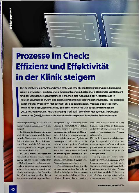 Vorschauseite 1: Prozesse im Check: Effizienz und Effektivität in der Klinik steigern