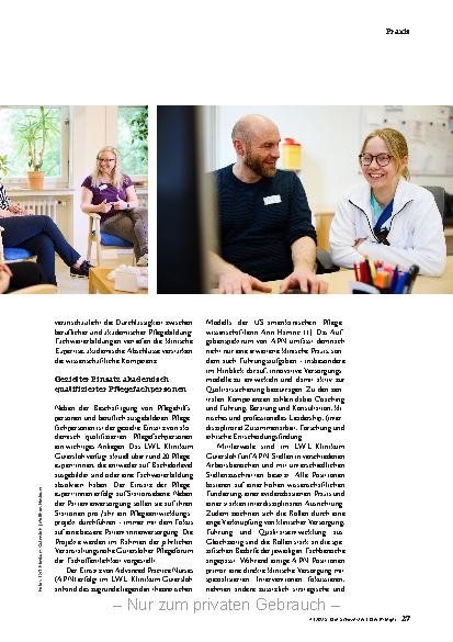 Vorschauseite 2: Advanced Practice Nurses in einer Psychiatrie
