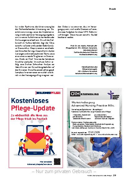 Vorschauseite 4: Advanced Practice Nurses in einer Psychiatrie
