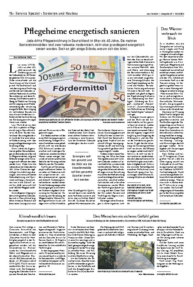 Vorschauseite 1: Pflegeheime energetisch sanieren
