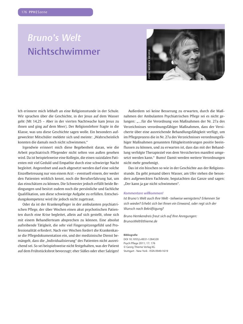 Vorschauseite 1: Bruno’s Welt – Nichtschwimmer