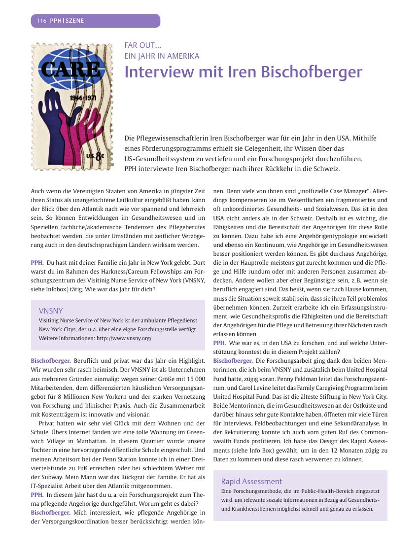 Vorschauseite 1: Interview mit Iren Bischofberger