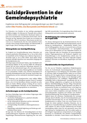 Vorschauseite 1: Suizidprävention in der Gemeindepsychiatrie