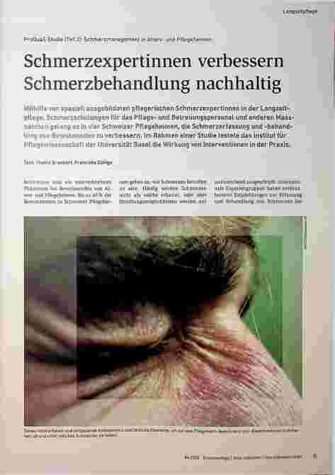 Vorschauseite 1: Schmerzexpertinnen verbessern Schmerzbehandlung nachhaltig.