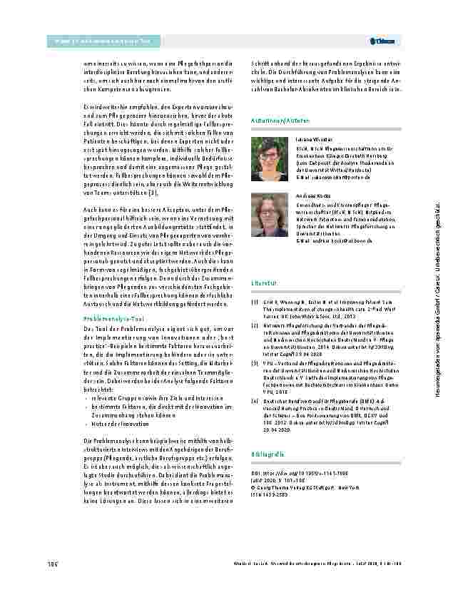 Vorschauseite 6: Wie wird die interdisziplinäre Pflegeberatung angenommen?