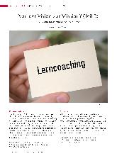 Vorschauseite 1: Von der Vision zur Mission? (Teil 2) Alle Lehrenden sind auch Lerncoach.