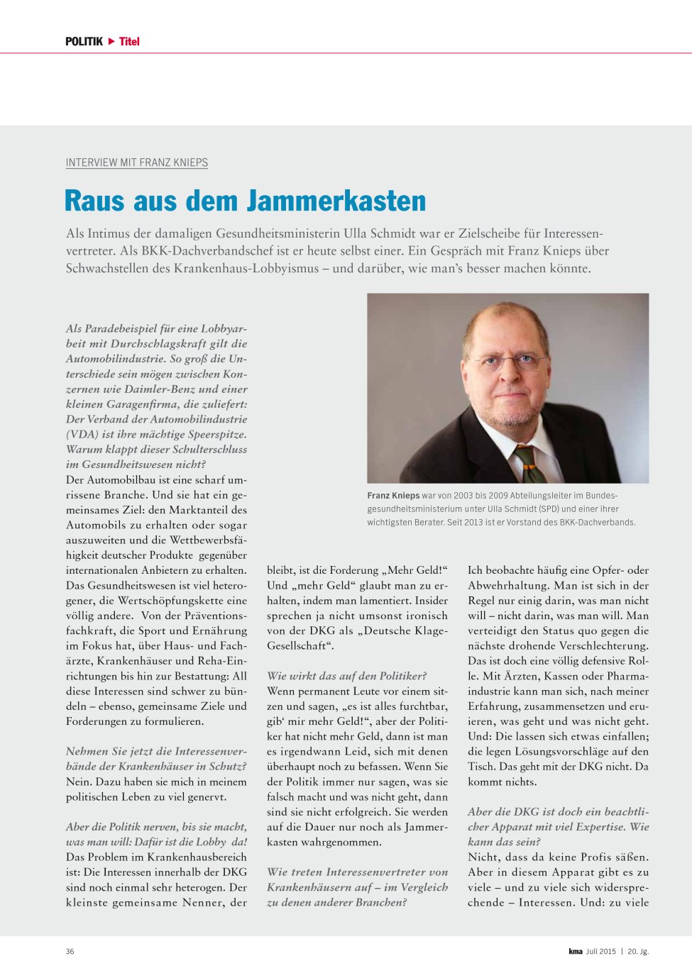 Vorschauseite 1: Raus aus dem Jammerkasten