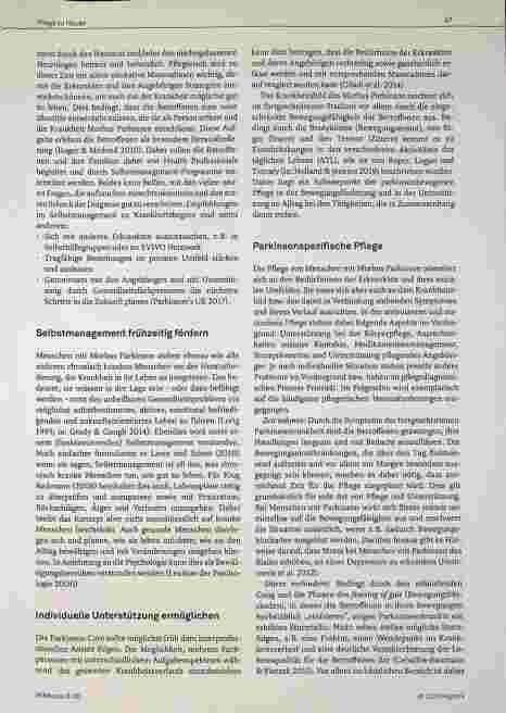 Vorschauseite 2: Parkinsonerkrankte Menschen im Alltag unterstützen, Selbstmanagement durch gezielte Maßnahmen fördern.