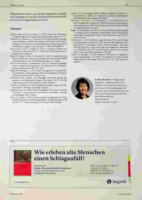 Vorschauseite 4: Parkinsonerkrankte Menschen im Alltag unterstützen, Selbstmanagement durch gezielte Maßnahmen fördern.