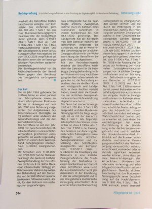 Vorschauseite 2: Zu ärztlichen Zwangsmaßnahmen in einer Einrichtung der Eingliederungshilfe für Menschen mit Behinderung