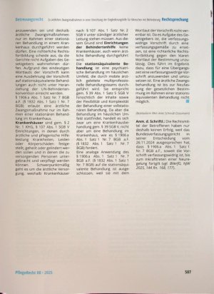 Vorschauseite 5: Zu ärztlichen Zwangsmaßnahmen in einer Einrichtung der Eingliederungshilfe für Menschen mit Behinderung