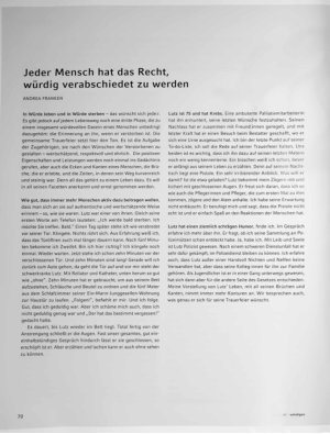 Vorschauseite 1: Jeder Mensch hat das Recht, würdig verabschiedet zu werden