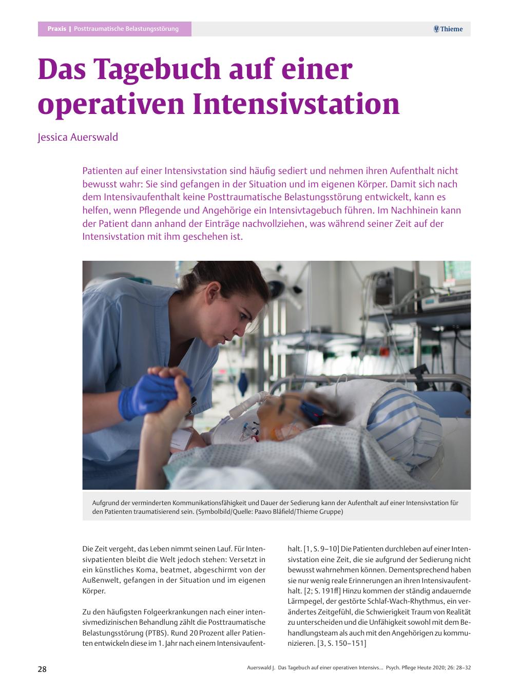 Vorschauseite 1: Das Tagebuch einer operativen Intensivstation