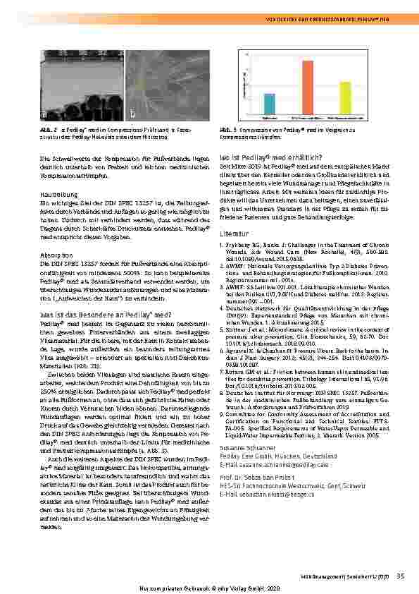 Vorschauseite 2: Von der Idee zum Produktstandard: Anforderungen an medizinische Einweg-Fußverbände am Beispiel Pedilay® med.