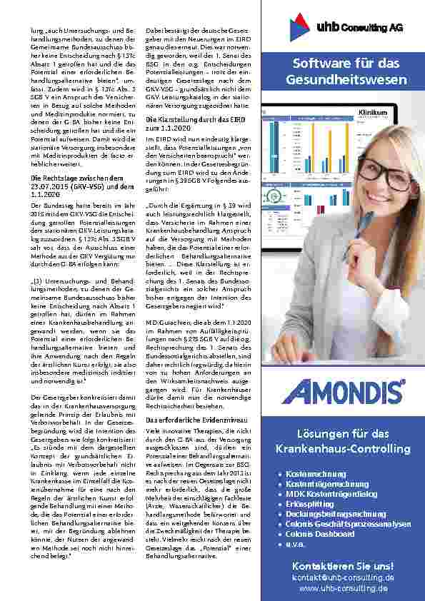 Vorschauseite 2: Vergütung innovativer Medizinprodukte in der stationären Versorgung. Was hat sich für die Krankenhäuser zum 1.1.2020 geändert?