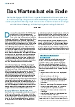 Vorschauseite 1: Das Warten hat ein Ende.
