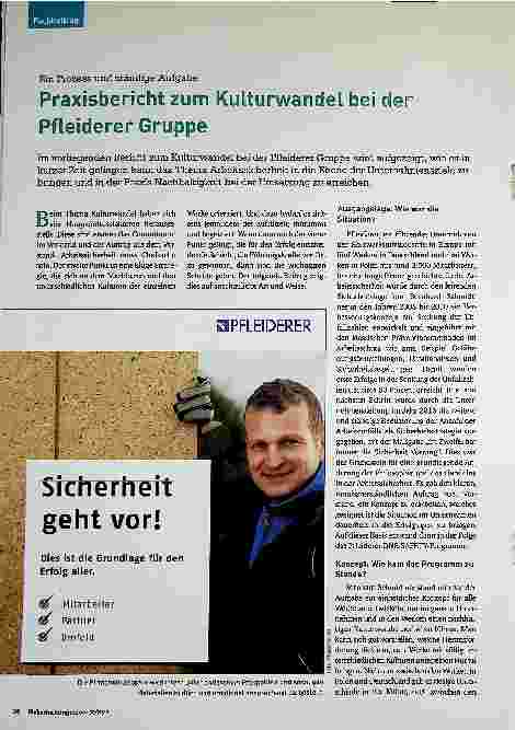 Vorschauseite 1: Ein Prozess und ständige Aufgabe: Praxisbericht zum Kulturwandel bei der Pfleiderer Gruppe