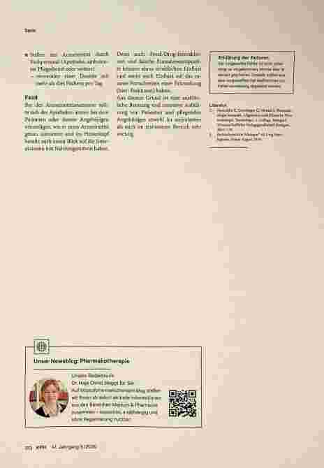 Vorschauseite 2: Oft übersehen: Arzneimittelinteraktionen mit Nahrungsmitteln