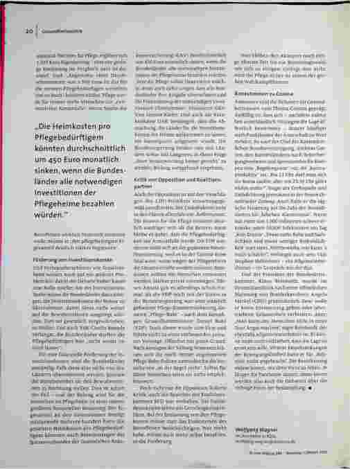 Vorschauseite 3: Ein Gerechtigkeitsproblem: Debatte über Begrenzung der Eigenanteile für Heimbewohnerinnen