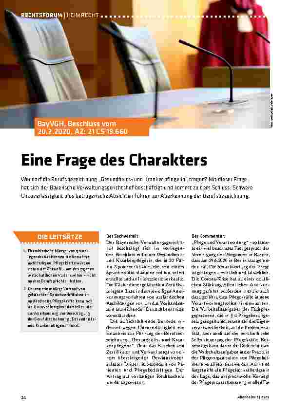 Vorschauseite 1: Eine Frage des Charakters