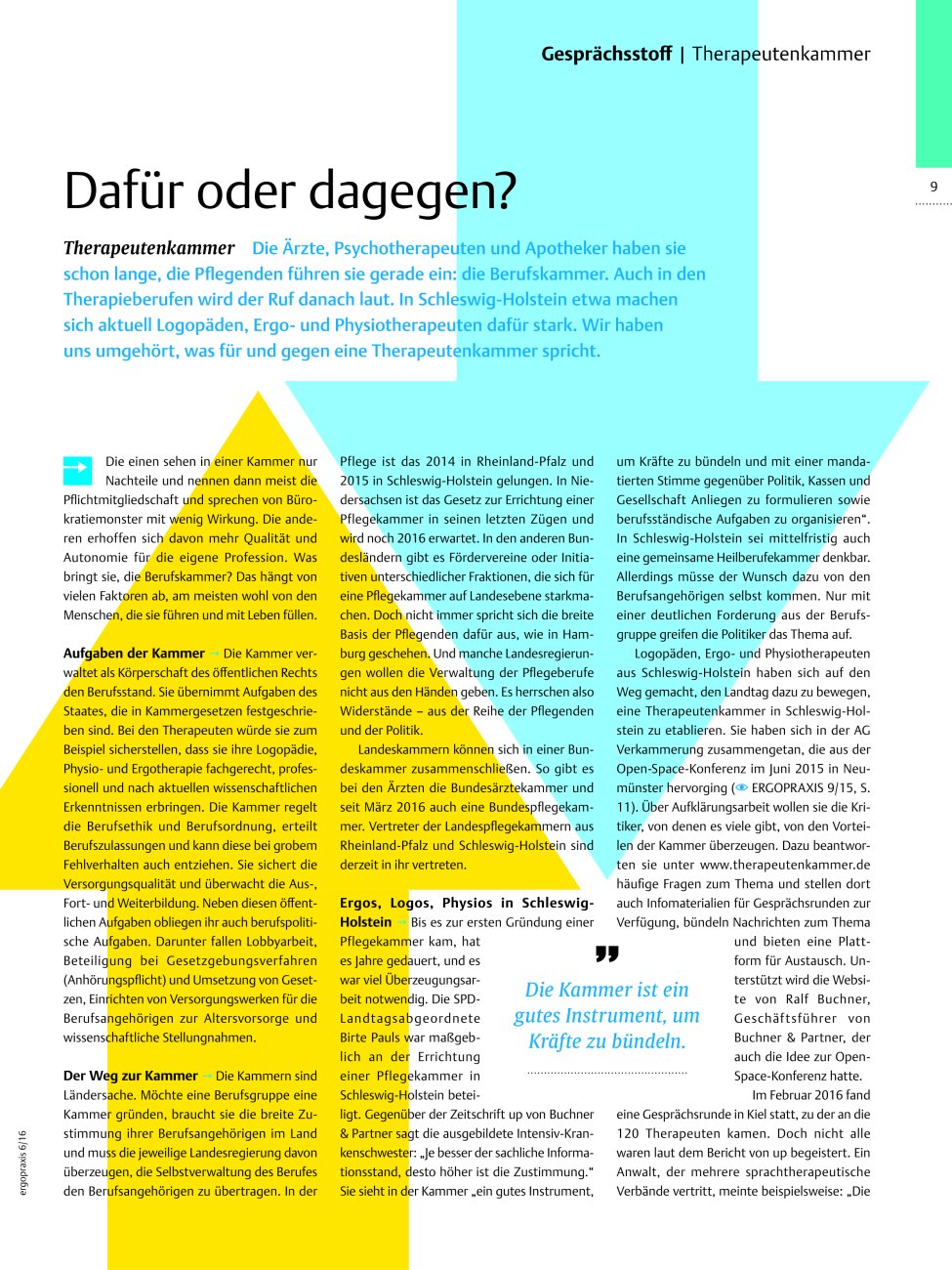 Vorschauseite 1: Dafür oder dagegen? ? Therapeutenkammer