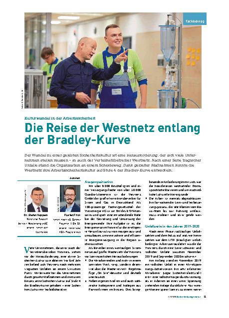 Vorschauseite 1: Kulturwandel in der Arbeitssicherheit Die Reise der Westnetz entlang der Bradley-Kurve