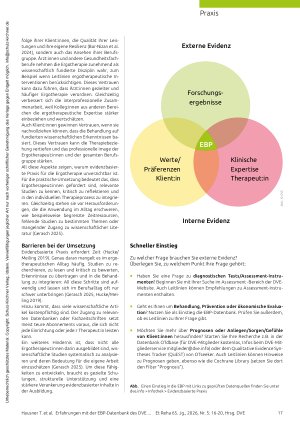 Vorschauseite 2: „Die EBP-Datenbank bietet einen niedrigschwelligen Zugang zu evidenzbasierten Informationen“