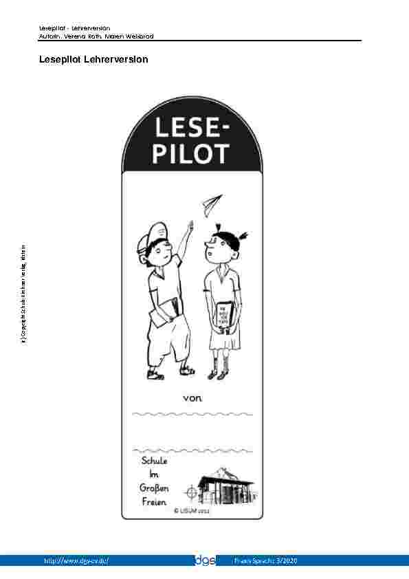 Vorschauseite 1: Lesepilot Lehrerversion
