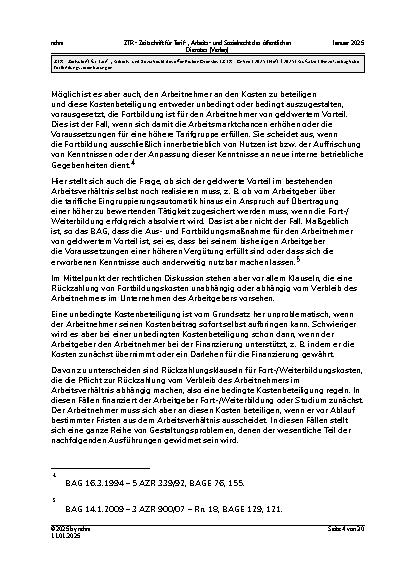 Vorschauseite 4: Einzelvertragliche Fortbildungsvereinbarungen