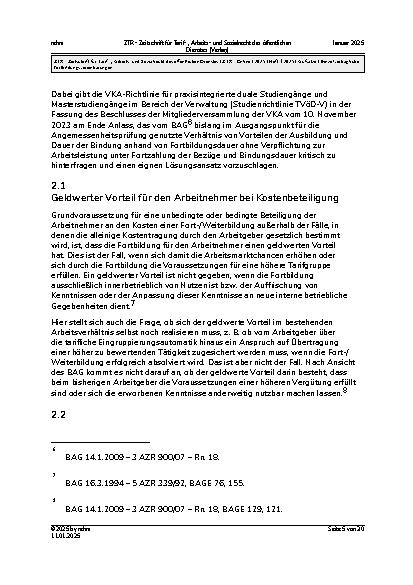 Vorschauseite 5: Einzelvertragliche Fortbildungsvereinbarungen