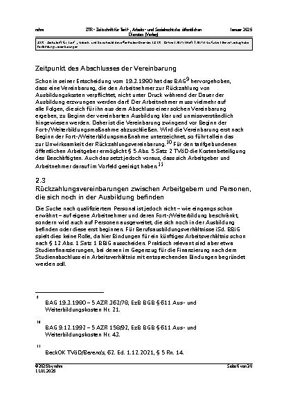 Vorschauseite 6: Einzelvertragliche Fortbildungsvereinbarungen