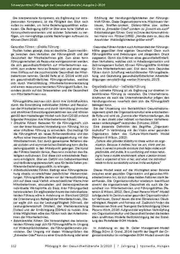 Vorschauseite 6: Rahmenbedingungen einer gesunden Unternehmenskultur in Organisationen des Gesundheitswesens