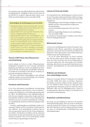 Vorschauseite 2: Lernen auf Augenhöhe mit Peer Learning Professionell pflegen lernen mitten im Alltagsgeschehen des Universitäts-Kinderspitals Zürich