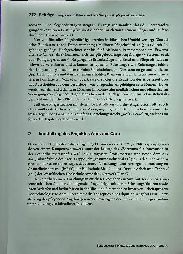 Vorschauseite 2: KI-basiertes Unterstützungstool für pflegende Erwerbstätige