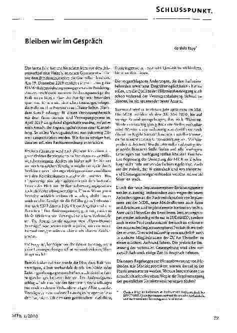 Vorschauseite 1: Bleiben wir im Gespräch.