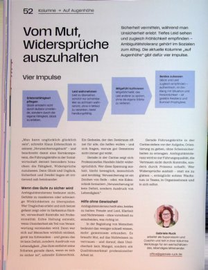Vorschauseite 1: Vom Mut, Widersprüche auszuhalten