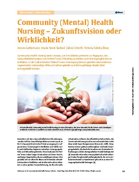 Vorschauseite 1: Community (Mental) Health Nursing – Zukunftsvision oder Wirklichkeit?