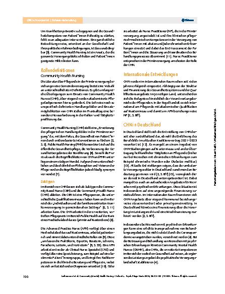 Vorschauseite 2: Community (Mental) Health Nursing – Zukunftsvision oder Wirklichkeit?