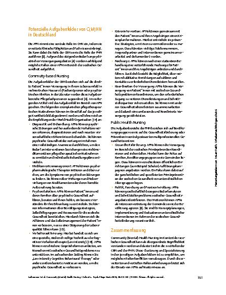 Vorschauseite 3: Community (Mental) Health Nursing – Zukunftsvision oder Wirklichkeit?