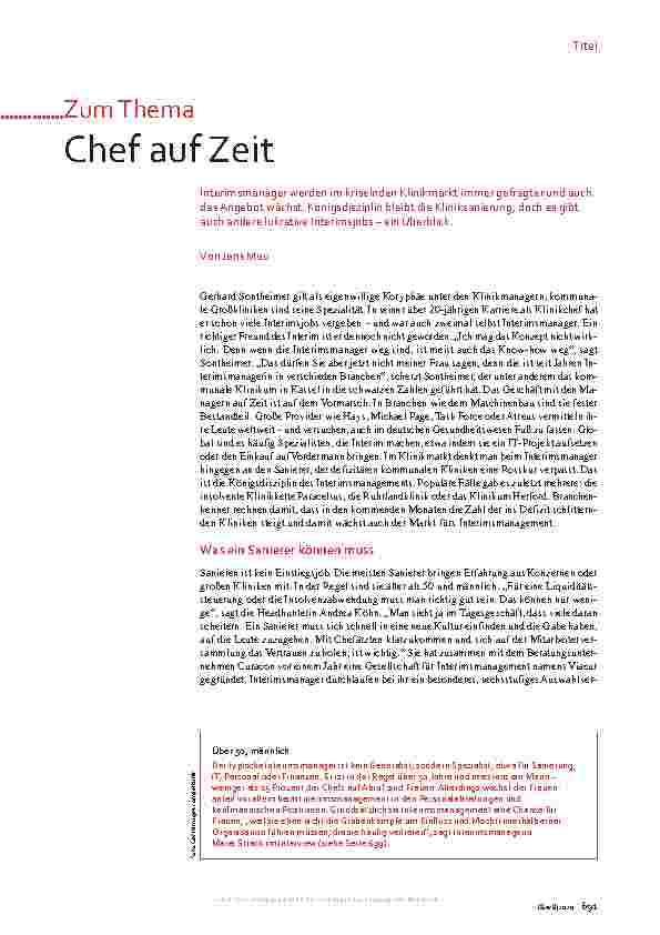 Vorschauseite 2: Zum Thema Chef auf Zeit